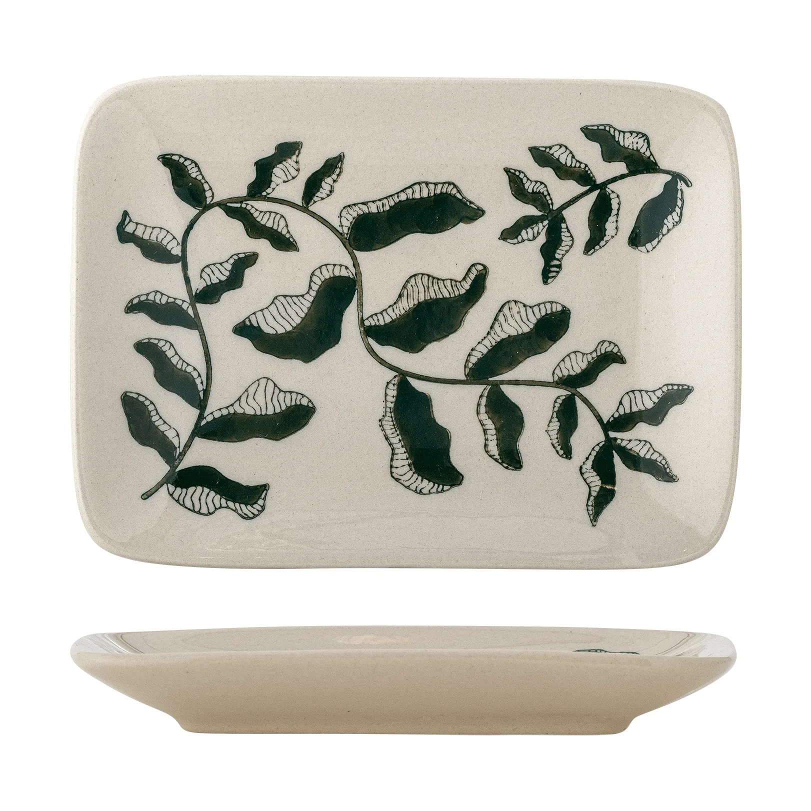 Bloomingville Fauni assiett Grön, 15x11,5 cm