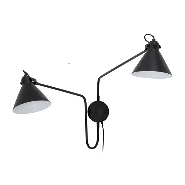 Felicity vägglampa tvåarmad, Svart järn