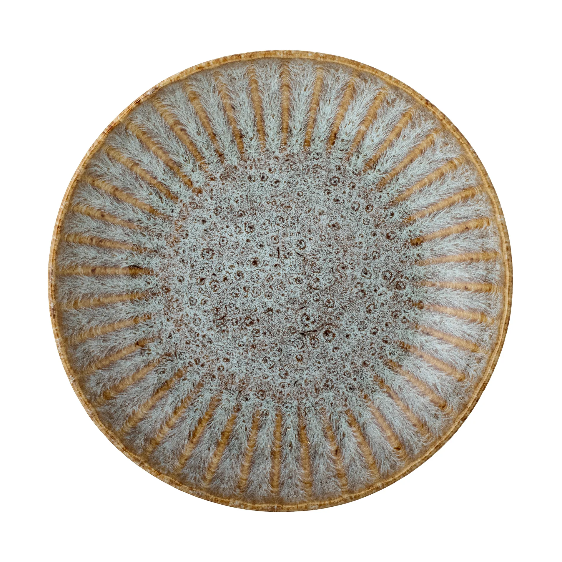 Bloomingville - Fleur Tallerken Dyb, Natur, Stentøj, D22xH5 cm