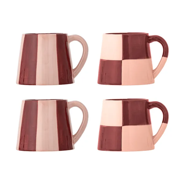 Floki mugg, Rose, 4 delar
