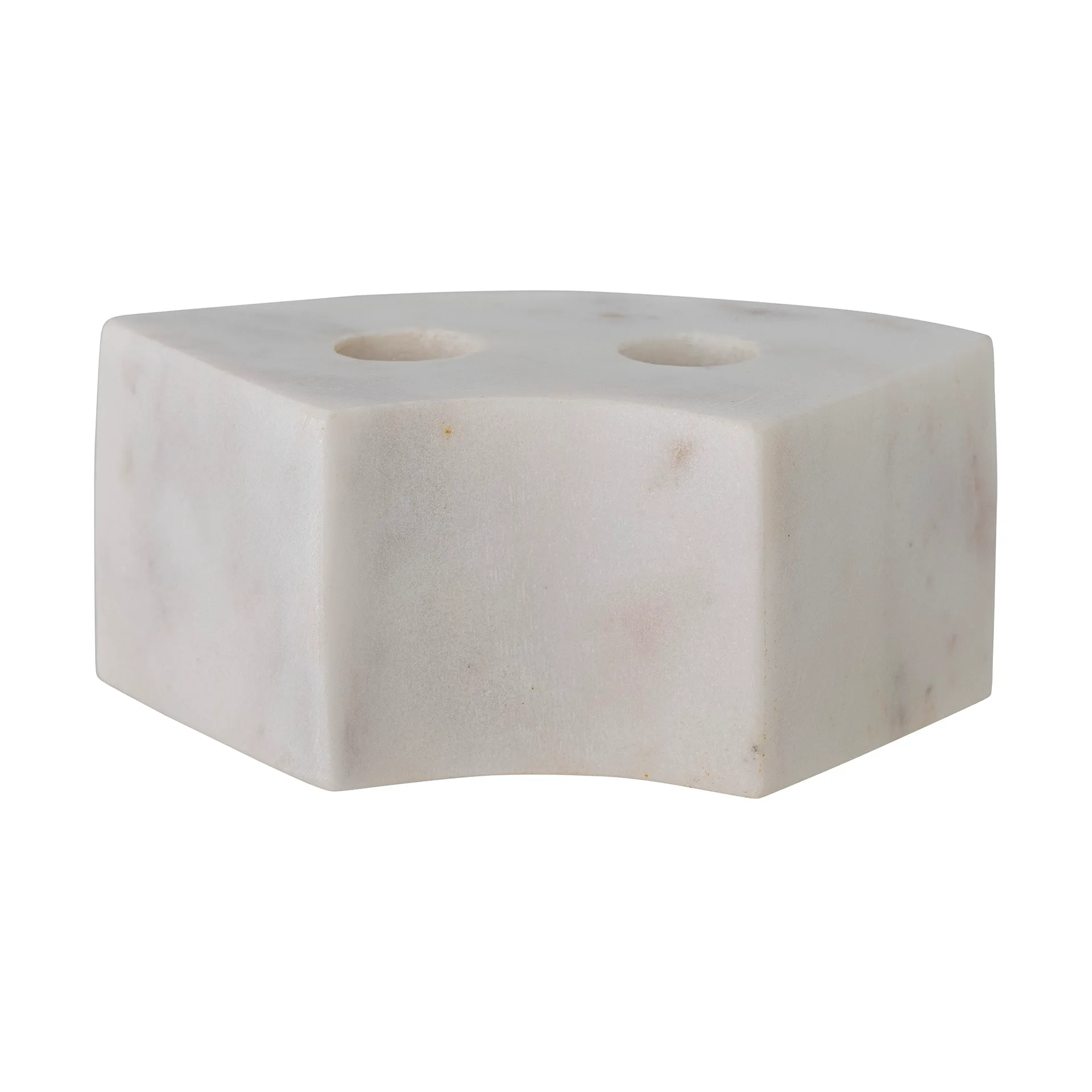 Bloomingville Florida lysestage 14,5x6x7,5 cm White marble