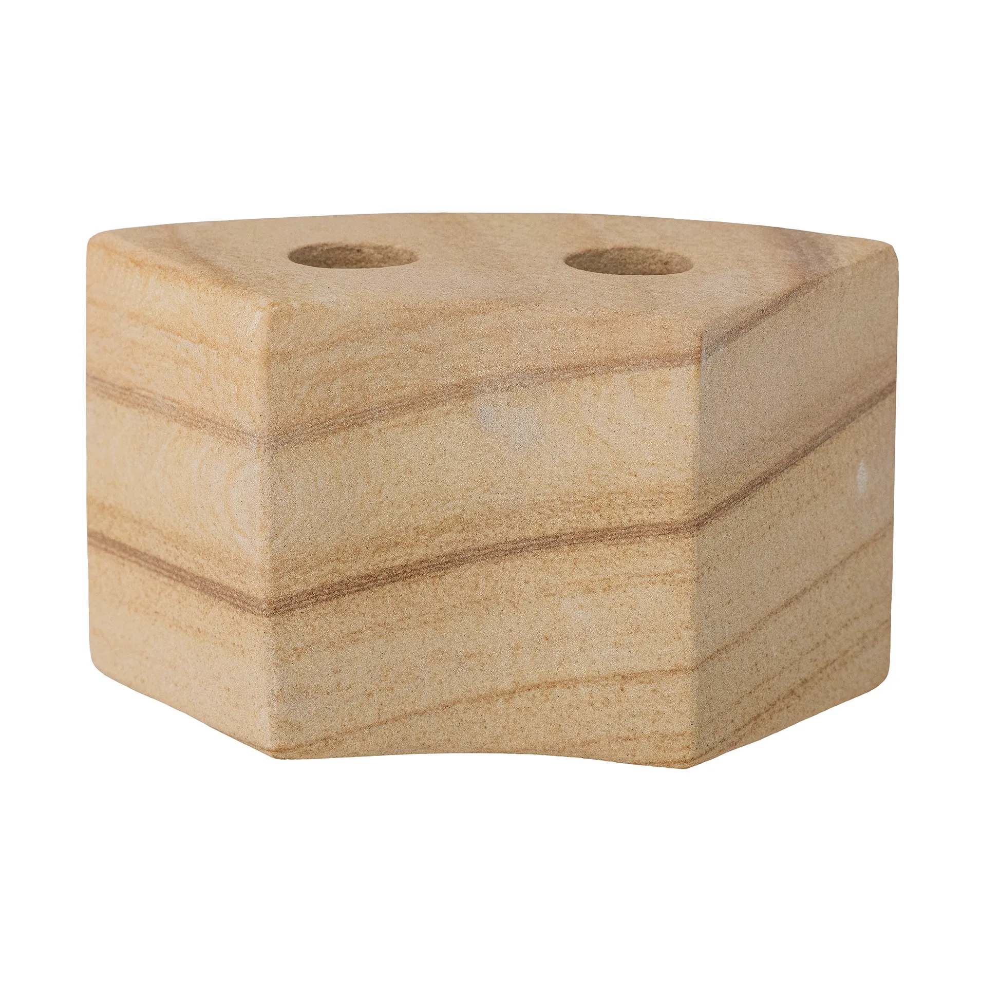 Bloomingville - Florida Lysestage, Natur, Sandsten - L14,5 Ã H8 Ã B7,5 cm