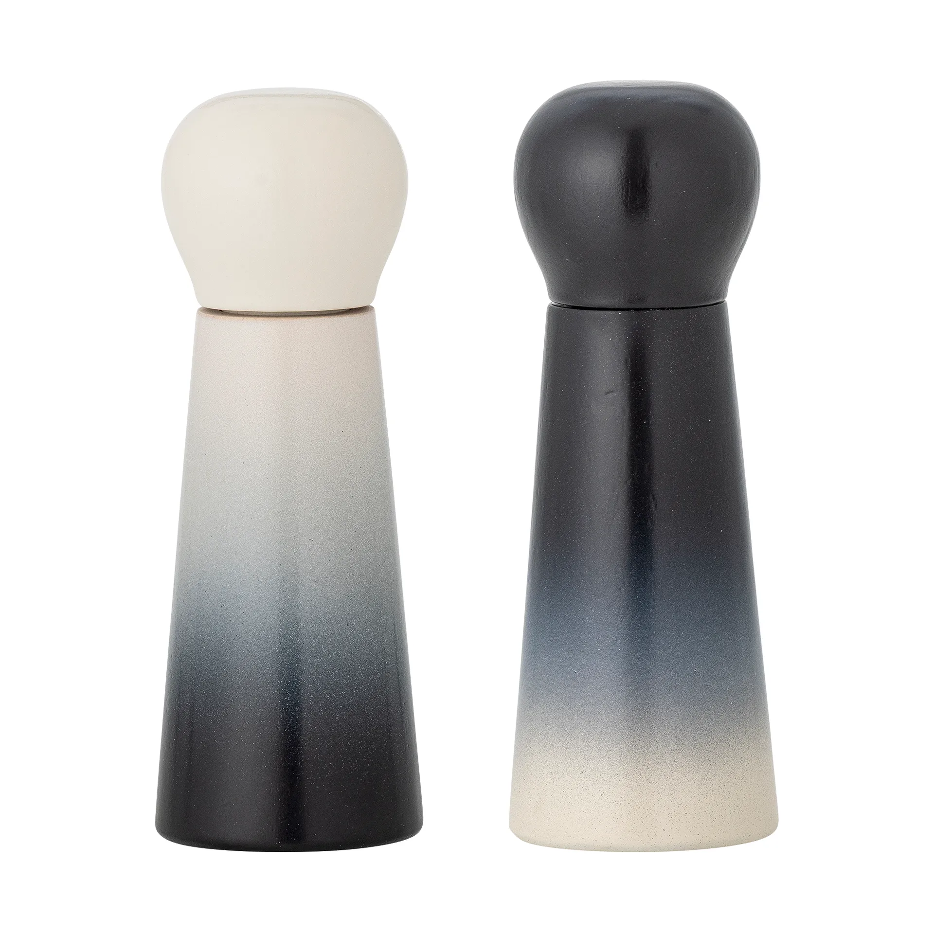 Bloomingville - Hyman Salt & Peberkværn, Blå, Gummitræ, D6xH17 cm, Set of 2
