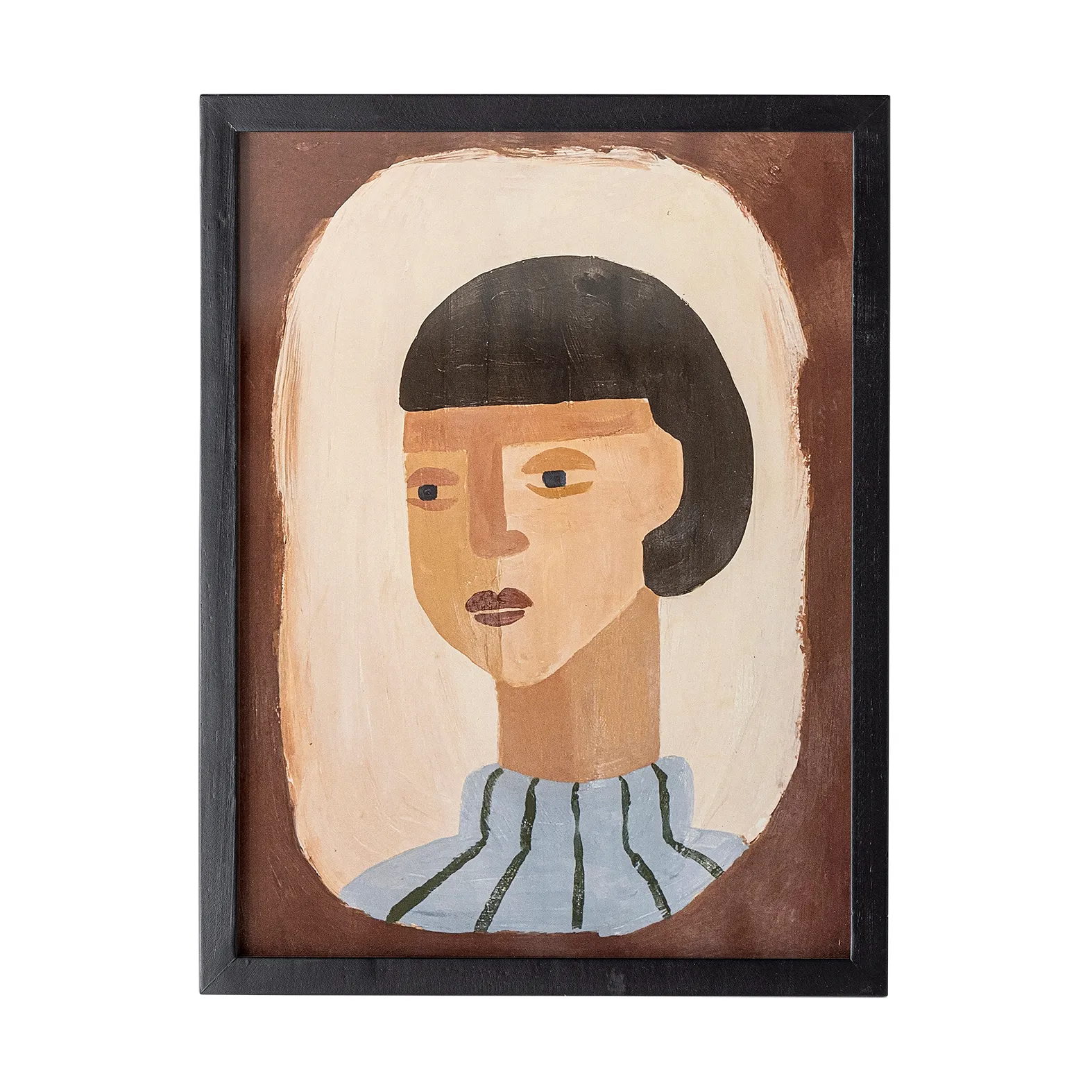 Bloomingville Illustration Amanda avec cadre cm Marron