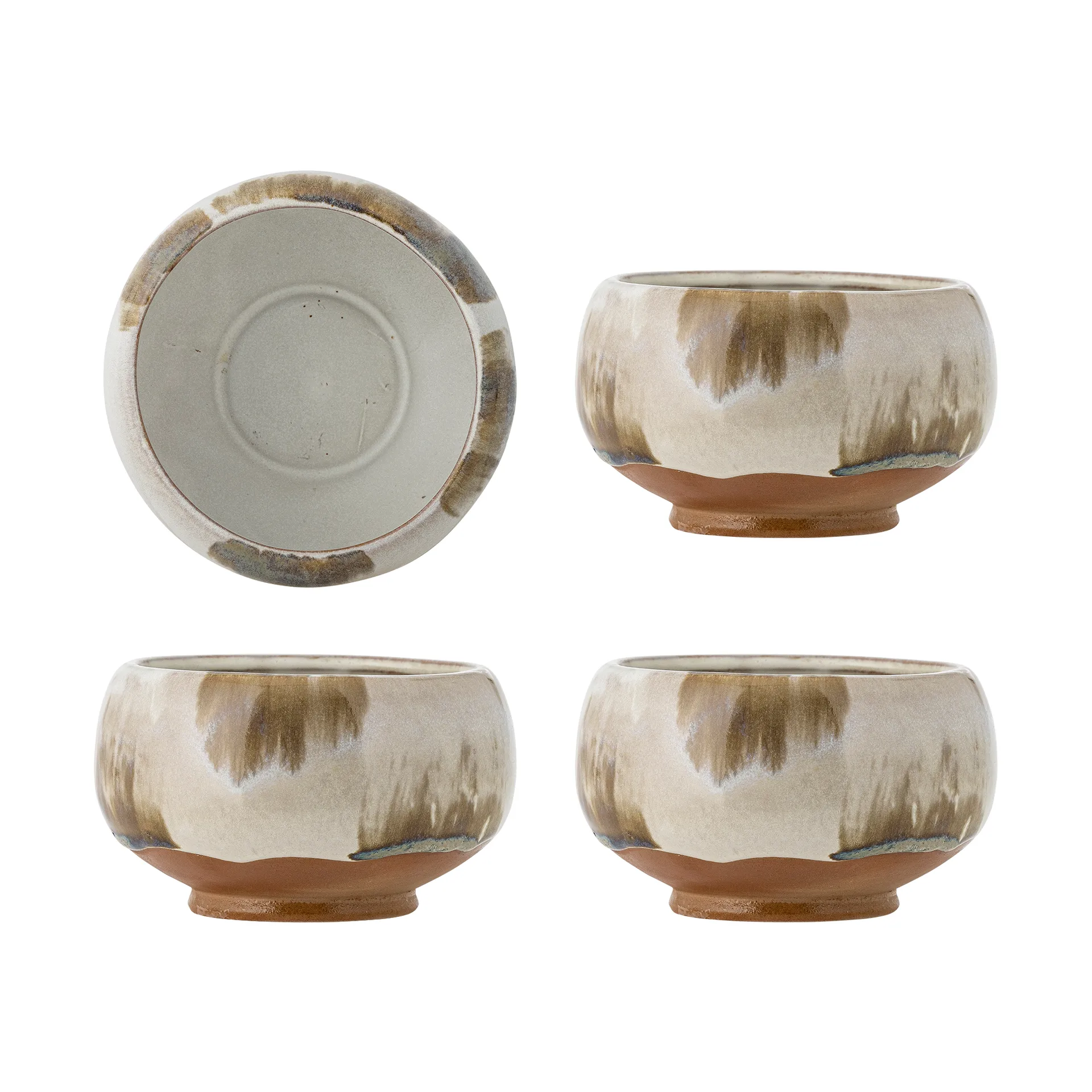 Bloomingville - Jade Skål, Natur, Stentøj - Ø12 Ã H7,5 cm, sæt med 4