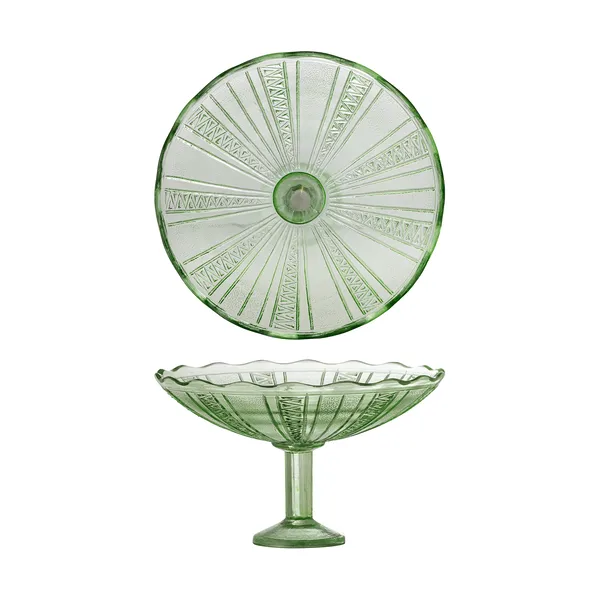 Kaddy pedestal skål, Grön, Ø23 cm