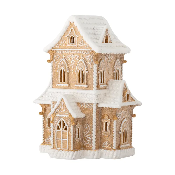 Kevin dekorationshus med ljus, Brun, 37 cm