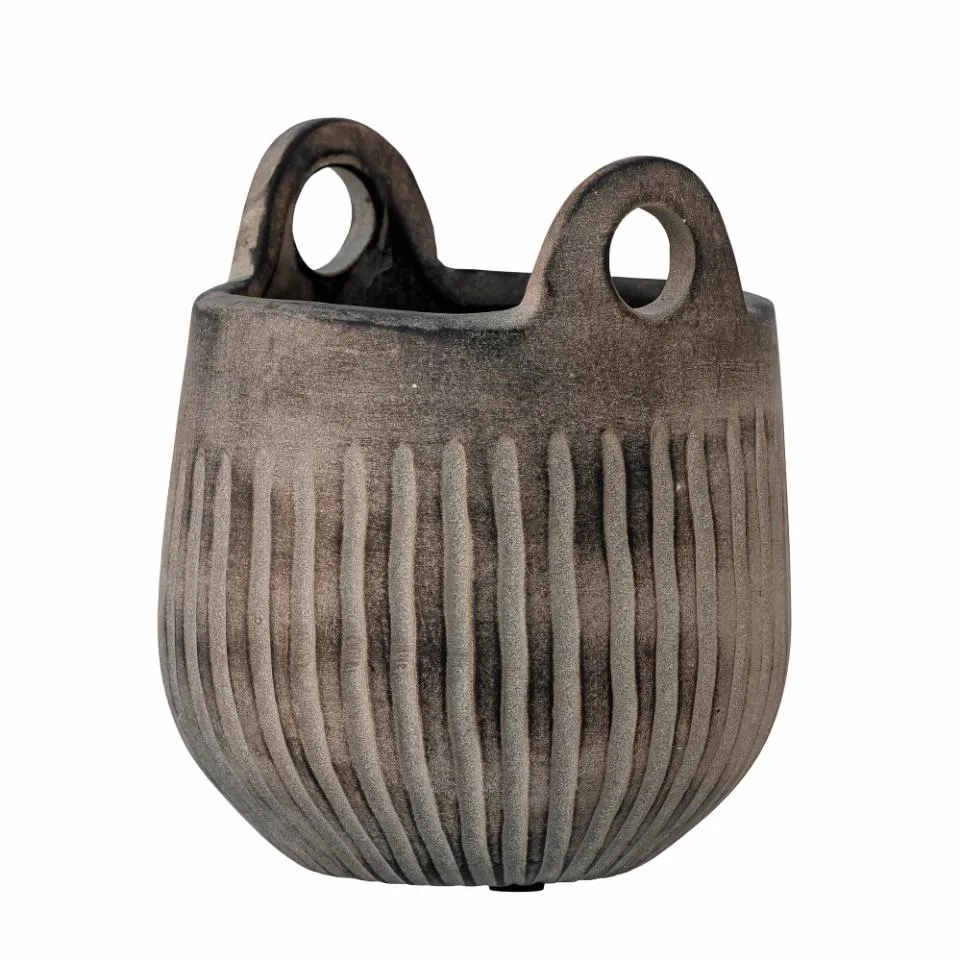 Urtepotteskjuler plantepotte Bloomingville Lagos grå keramik Ø24 x H14 cm