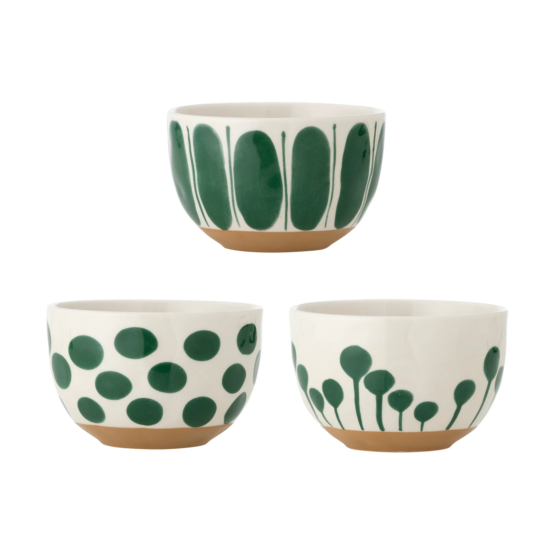 Bloomingville - Linora Skål, Grøn, Stentøj, D12,5xH8 cm, Set of 3