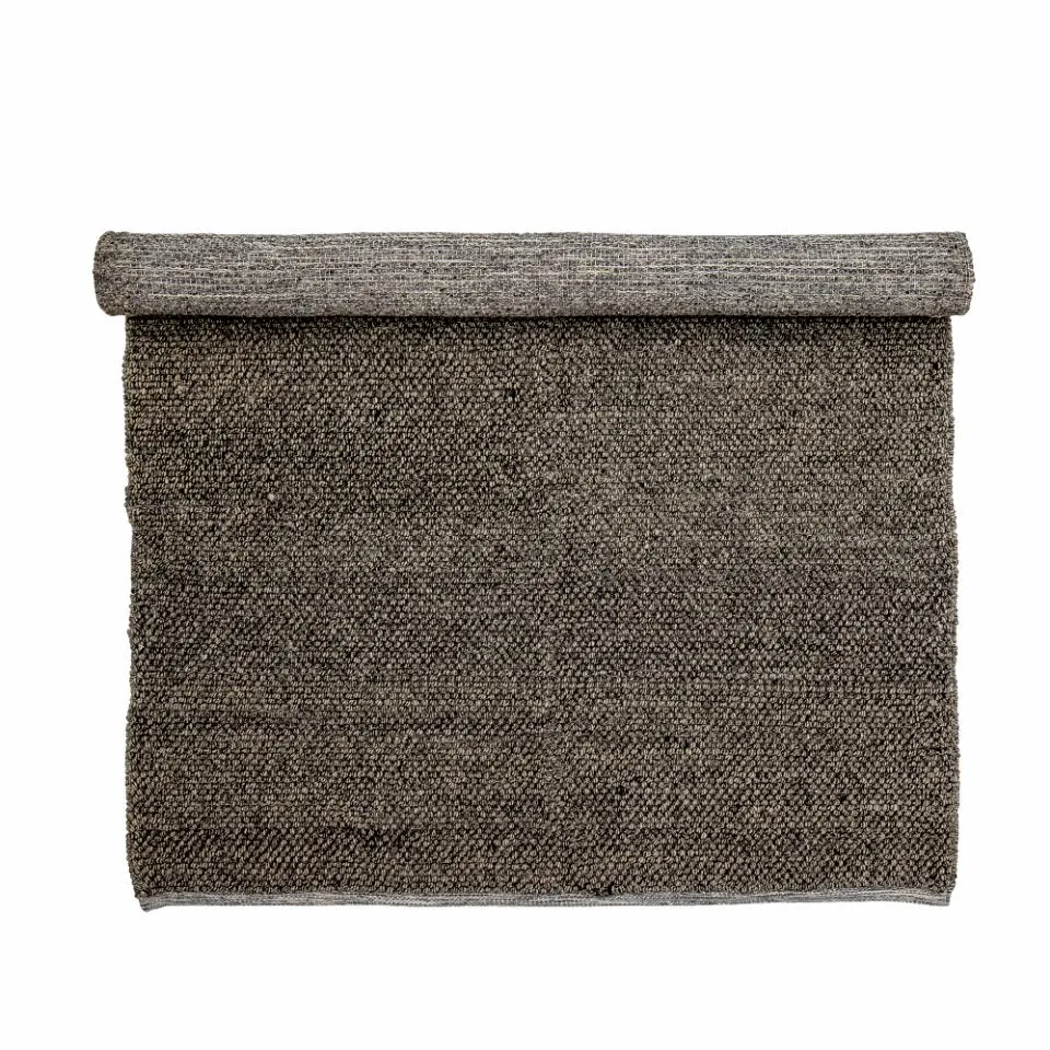 Gulvtæppe Bloomingville Madeleine i 100% uld 150Ã210 cm grå