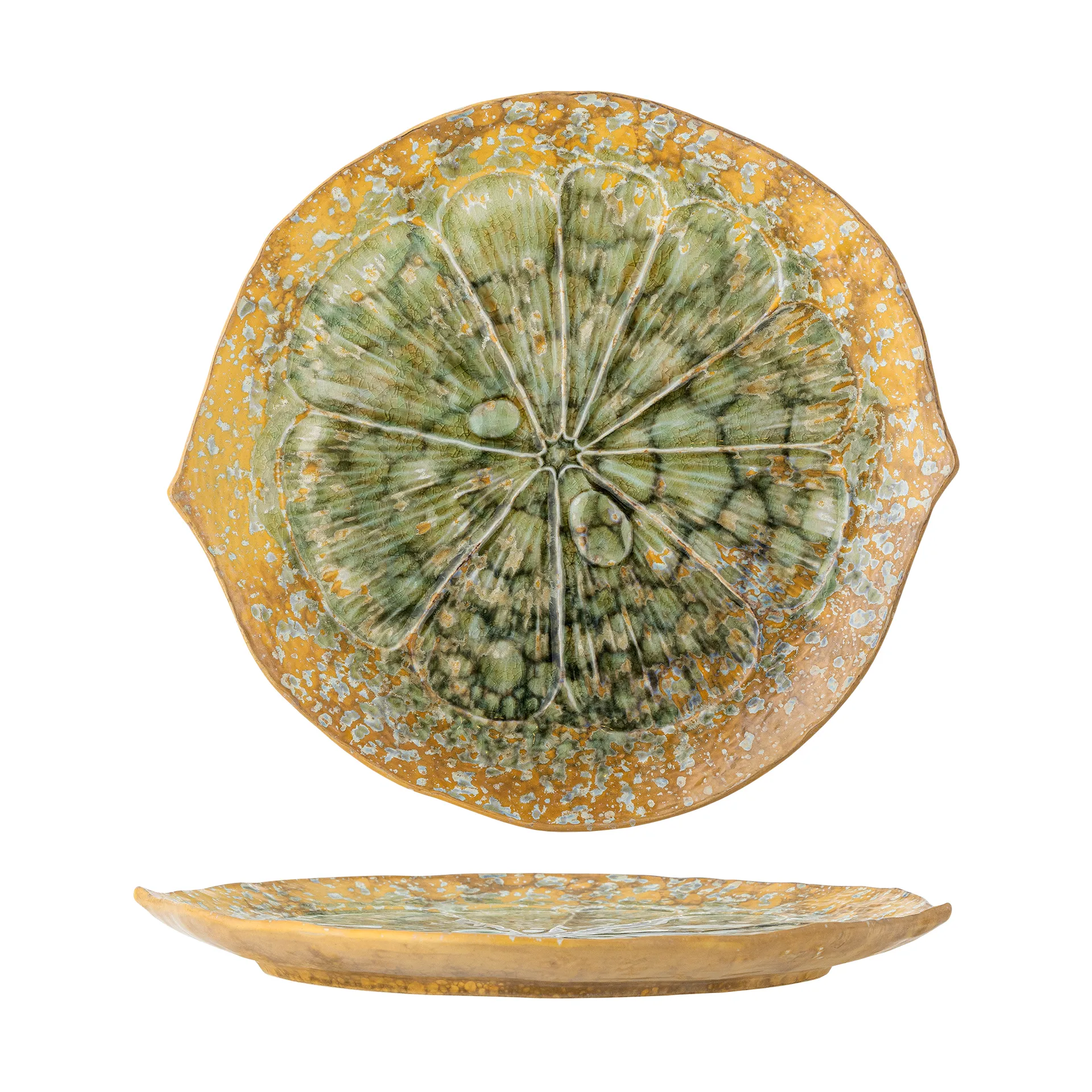 Bloomingville - Milani Serveringsfad, Grøn, Stentøj, D30,5xH3 cm