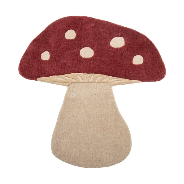 Mushroom ullmatta 85x90 cm, Röd