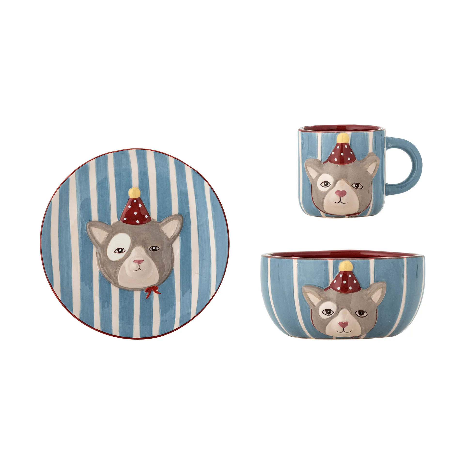 Bloomingville Party servisset Katt, 3 delar