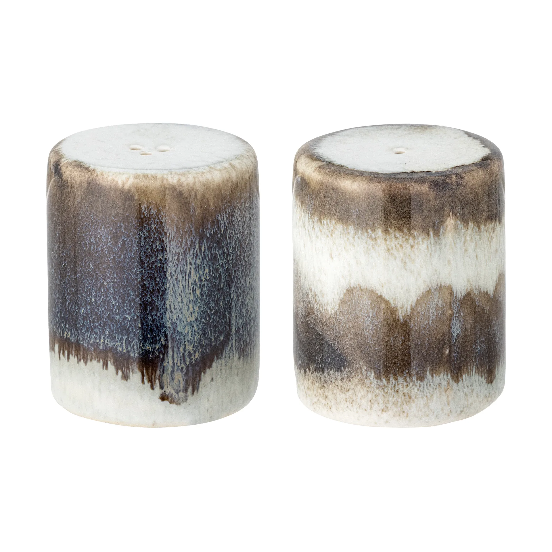 Bloomingville - Paula Salt & Pebersæt, Grå, Stentøj, D5xH6 cm, Set of 2