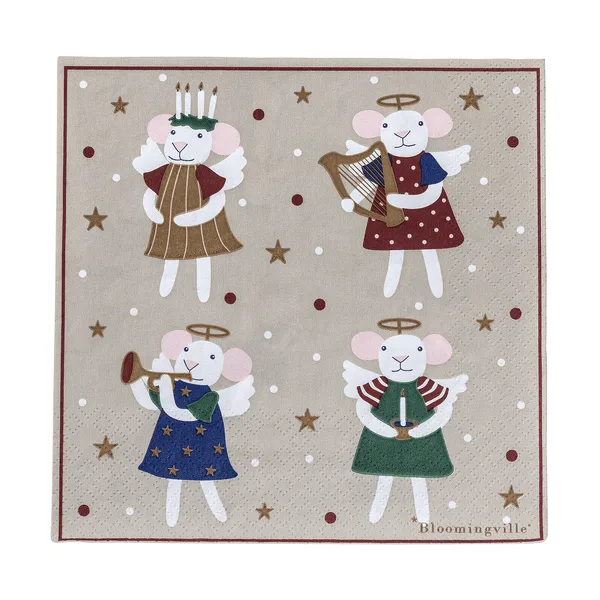 Peo pappersservett, Multi, 33x33 cm