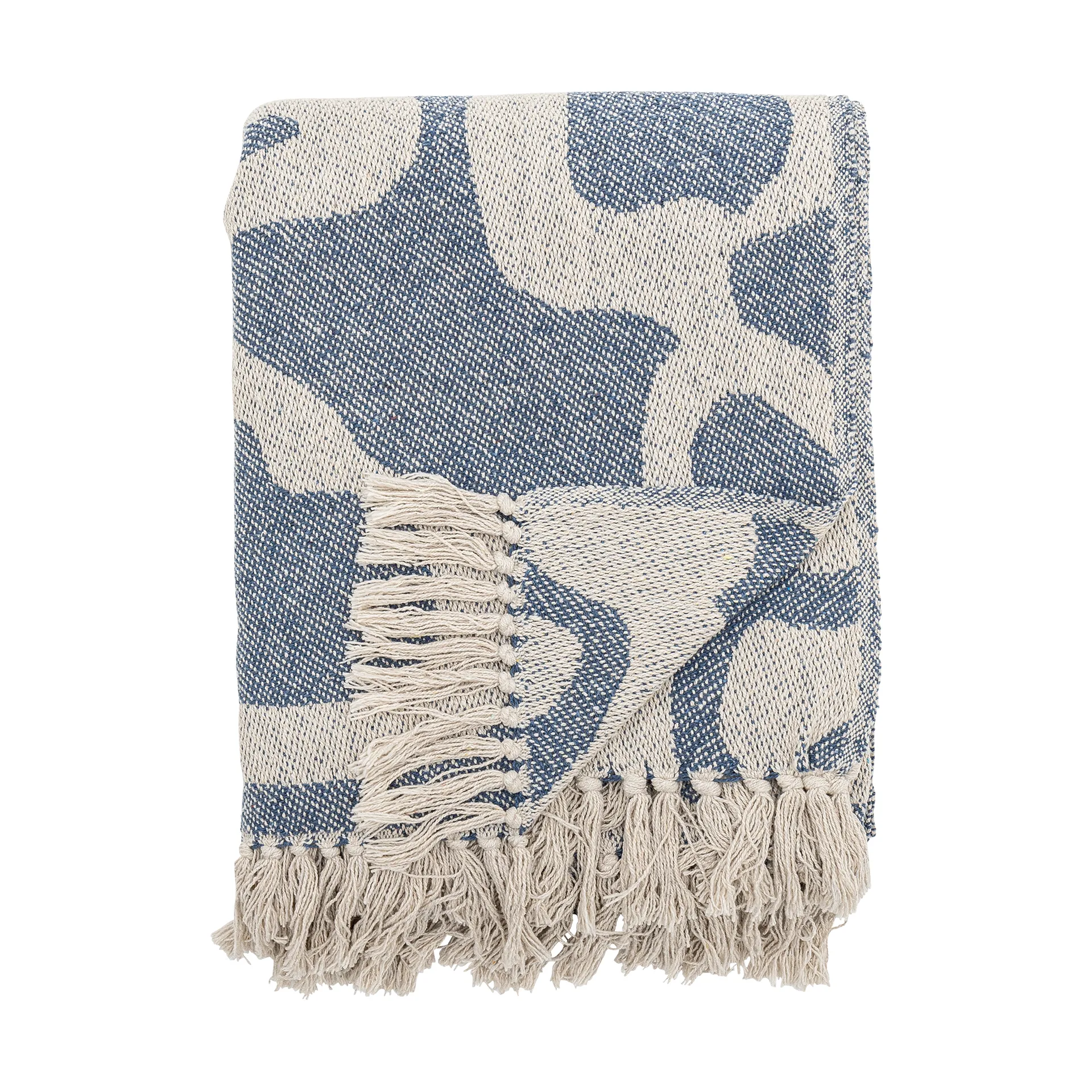 Bloomingville Plaid en coton Salobre cm Bleu
