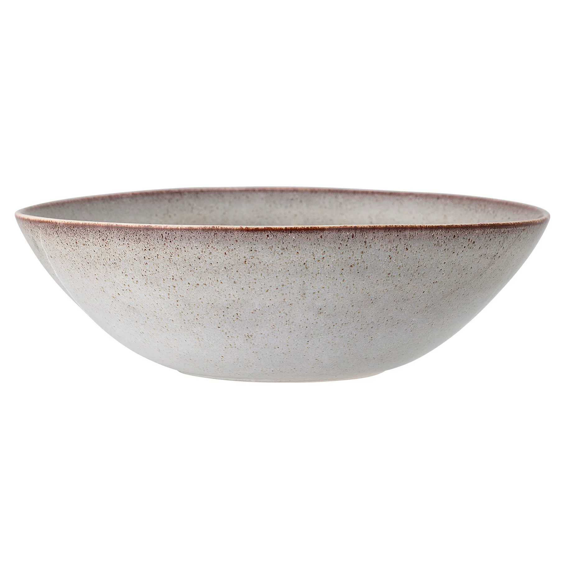 Serverings- og salatskål Bloomingville Sandrine grå stentøj Ø32 cm