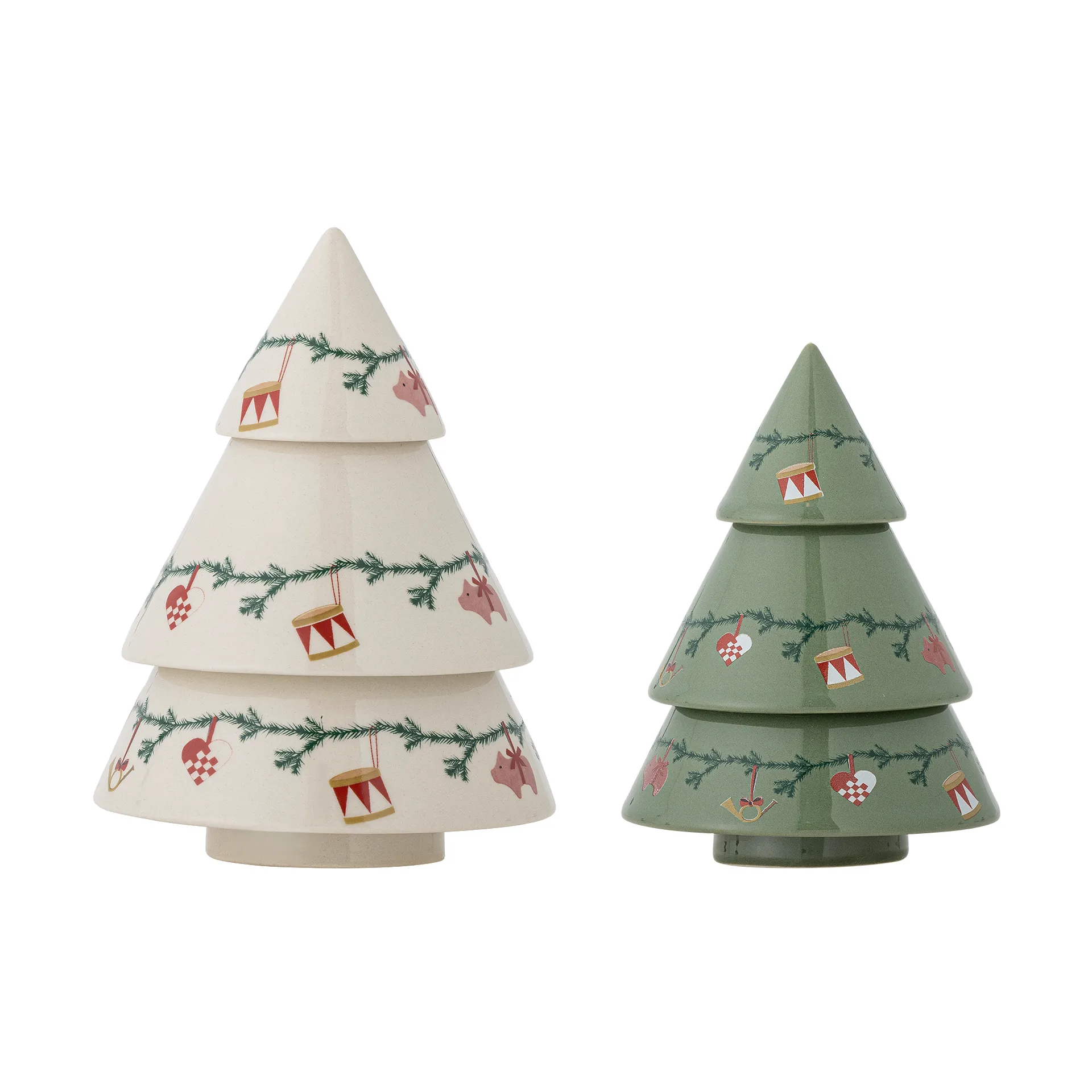 Bloomingville Sapin décoratif Yule, 2 pièces Beige-vert