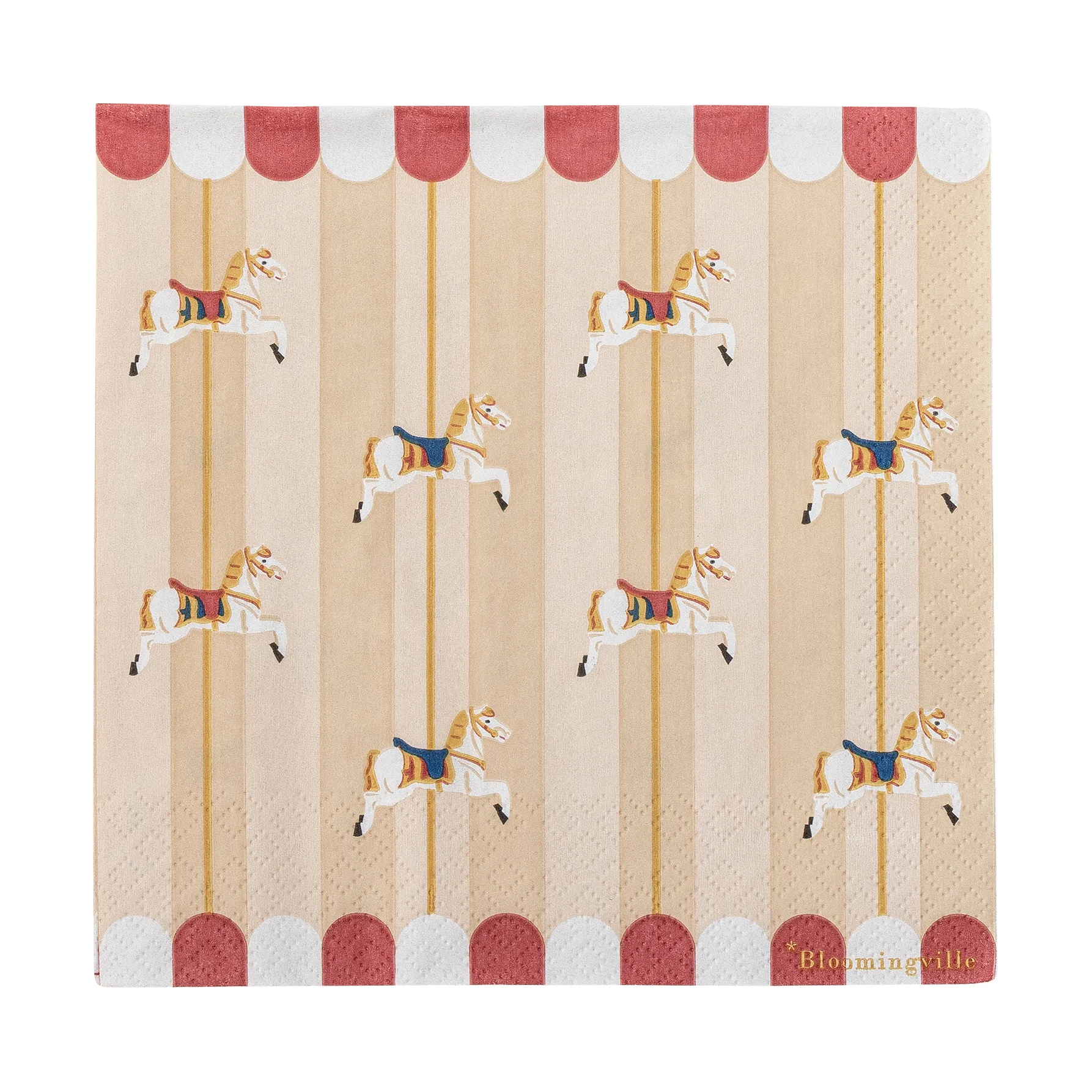 Bloomingville Serviettes Merry-go-round cm, paquet de 20 Naturel