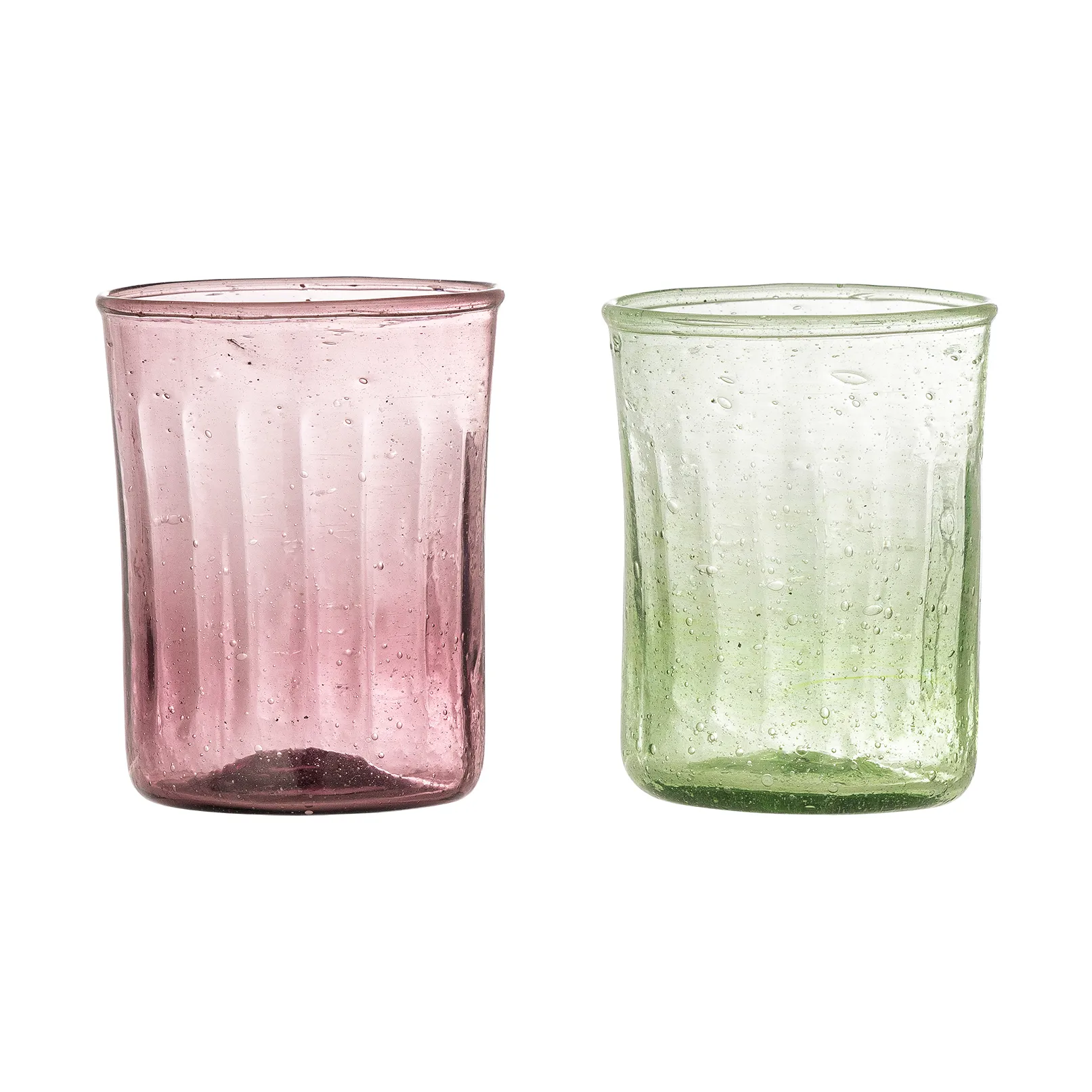 Bloomingville - Sunil Drikkeglas, Multifarvet, Glas - Ø7 Ã H8,5 cm, sæt med 2