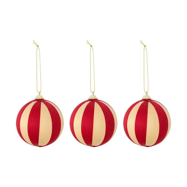 Wynn julkula, Röd, 3-pack, Ø8 cm