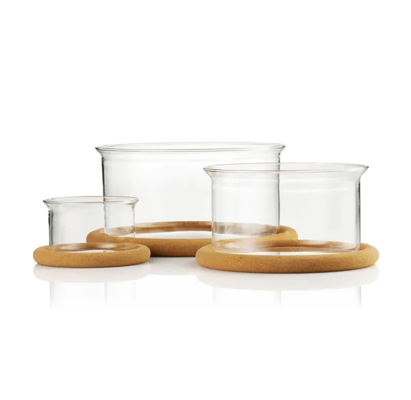 Hot Pot skålset med korklock 3-pack, Glas