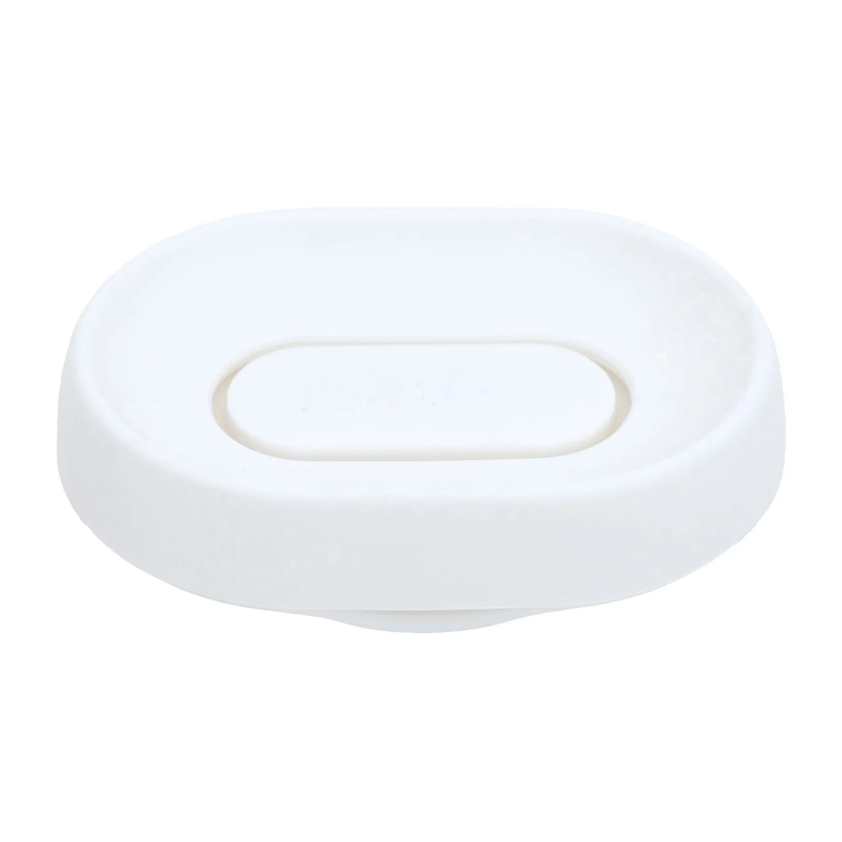 Bosign Porte-savon silicone avec égouttoir dissimulé large Blanc