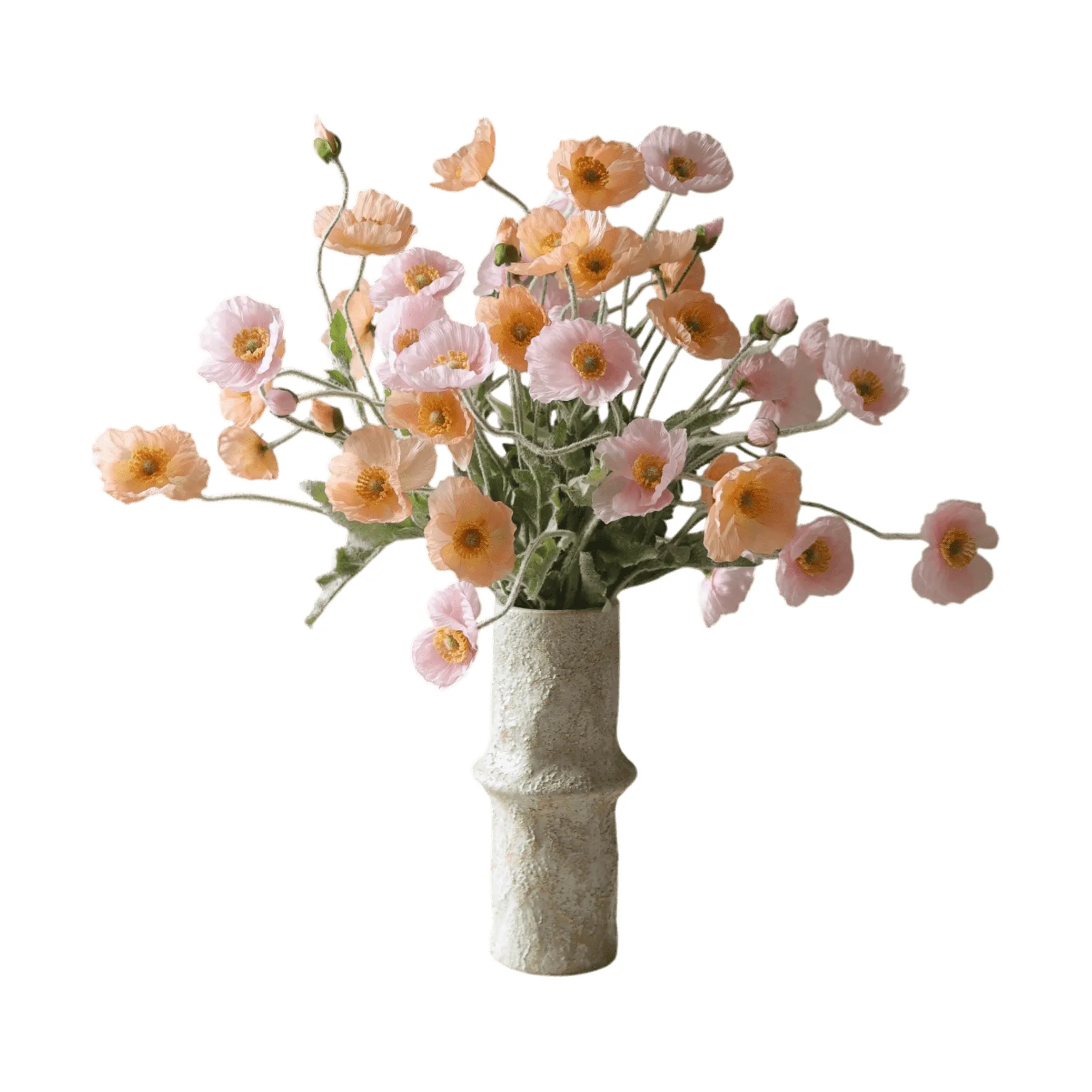 Botané Bouquet artificiel de coquelicots Sorbet Kisses, rose clair-corail 11 pcs
