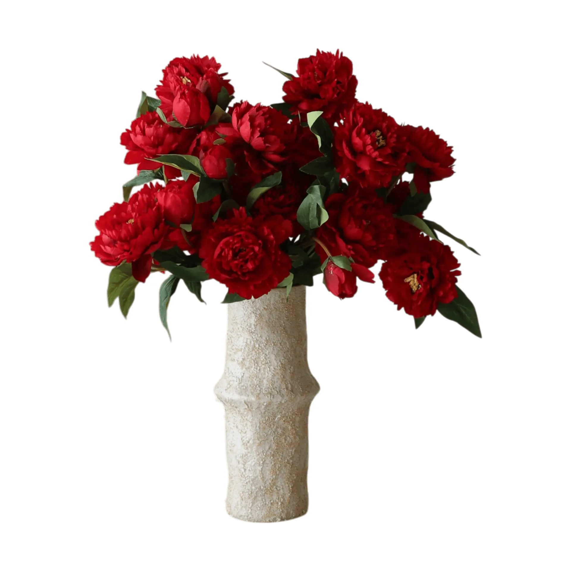 Botané Bouquet artificiel de pivoines Large, rouge 7 pcs