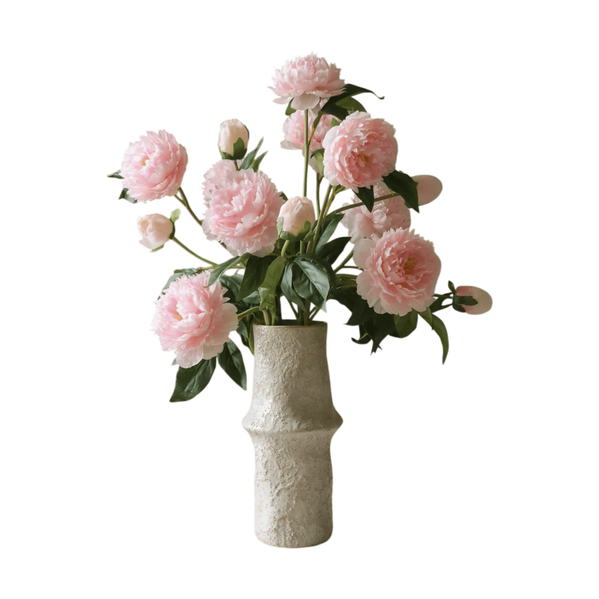 Botané Bouquet artificiel de pivoines Medium, rose 5 pcs
