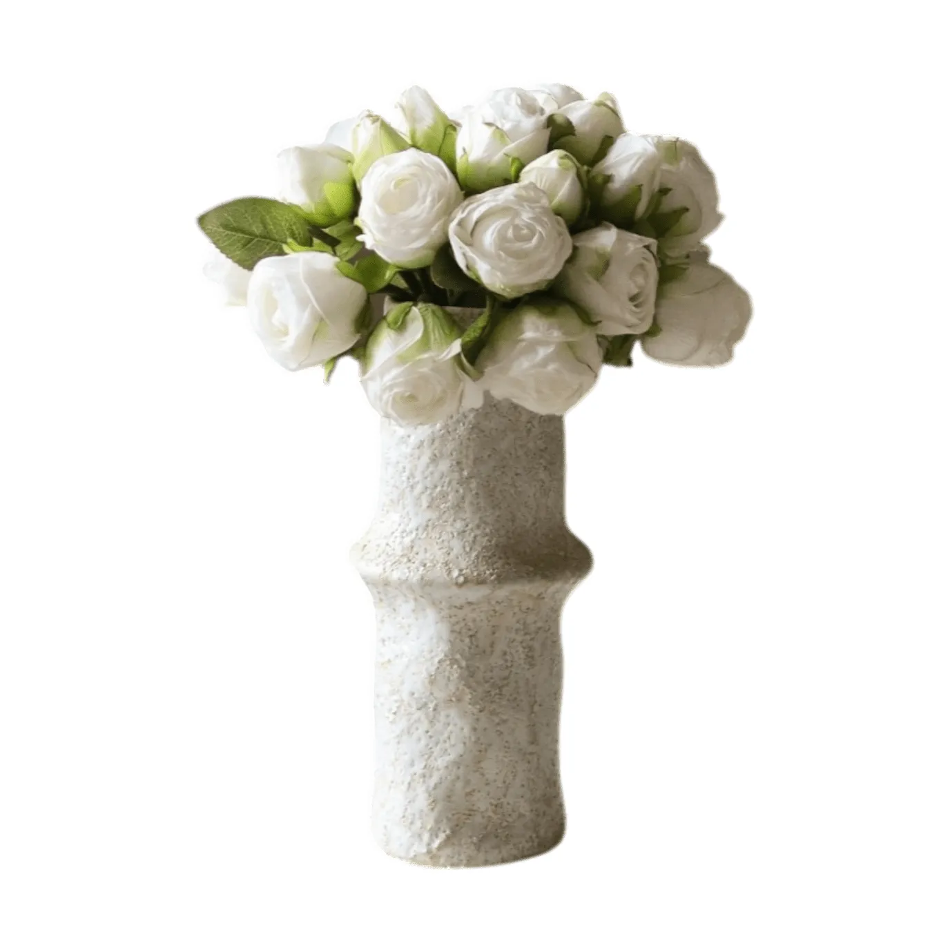 Botané Bouquet artificiel de roses Mini, blanc 10 pcs