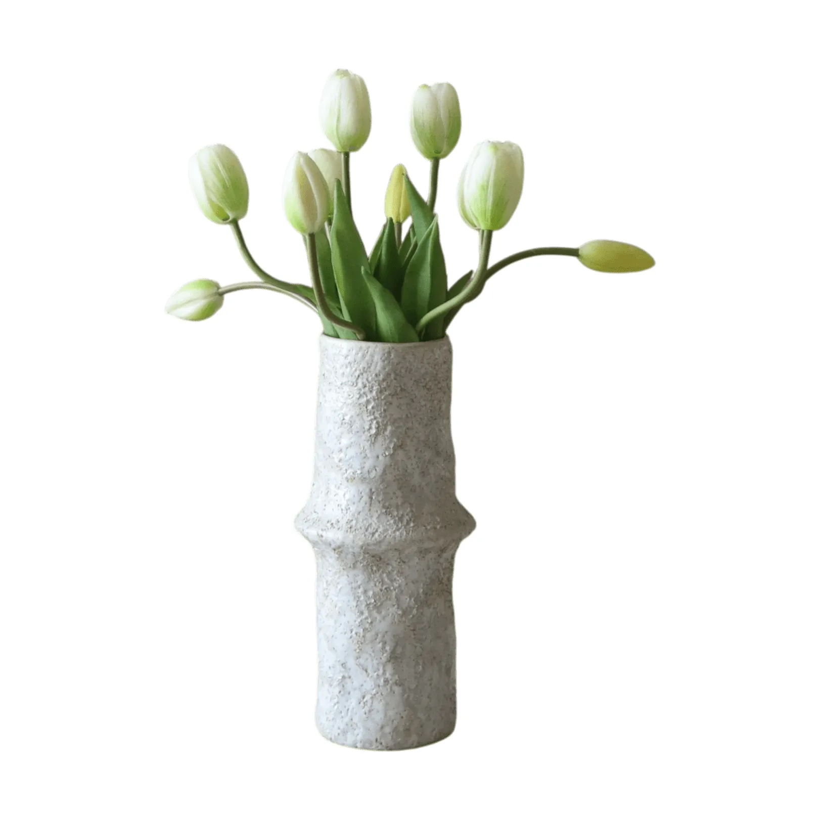 Botané Bouquet artificiel de tulipes Blanc, 10 pcs
