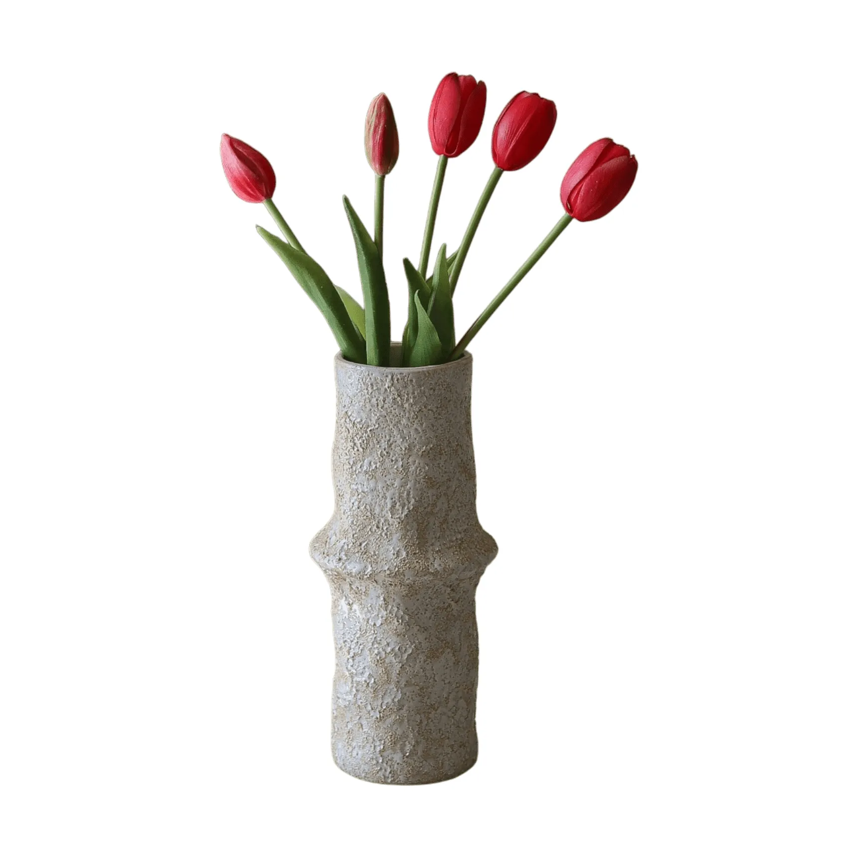 Botané Bouquet artificiel de tulipes Light red, 5 pièces