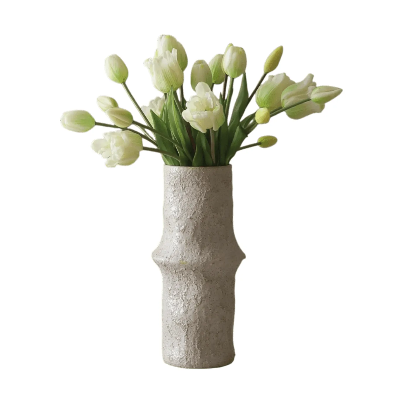 Botané Bouquet artificiel de tulipes mixtes Blanc, 20 pcs