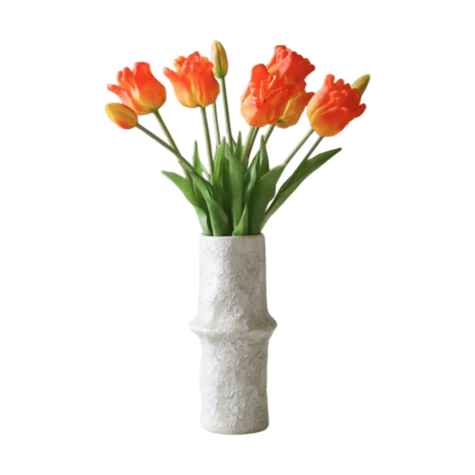 Botané Bouquet artificiel de tulipes Triumph Orange, 10 pcs
