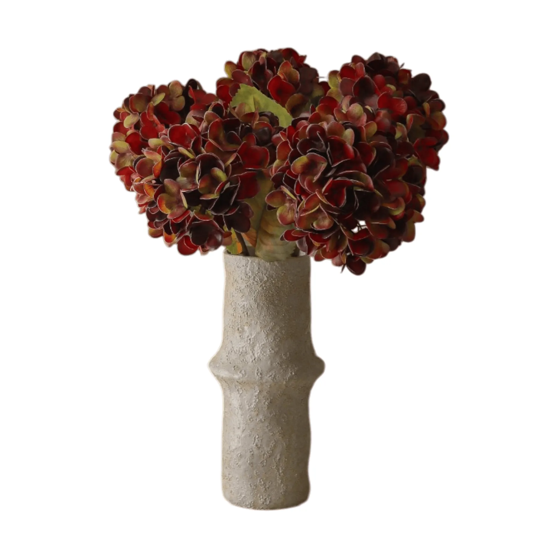 Botané Bouquet artificiel d’hortensias Deep burgundy, , 6 pièces