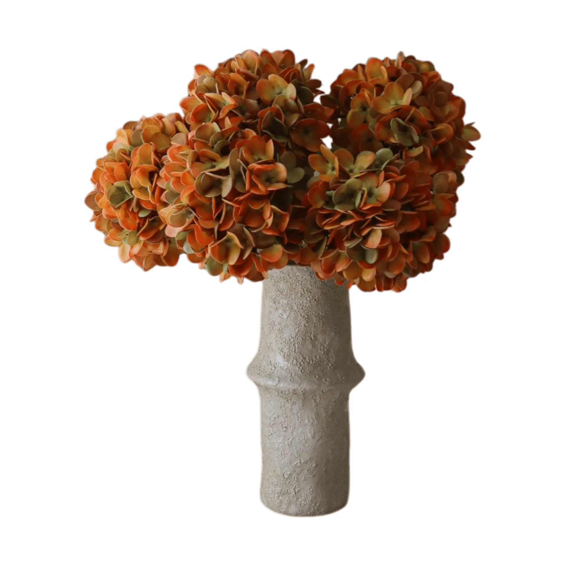 Botané Bouquet artificiel d’hortensias Orange, , 6 pièces