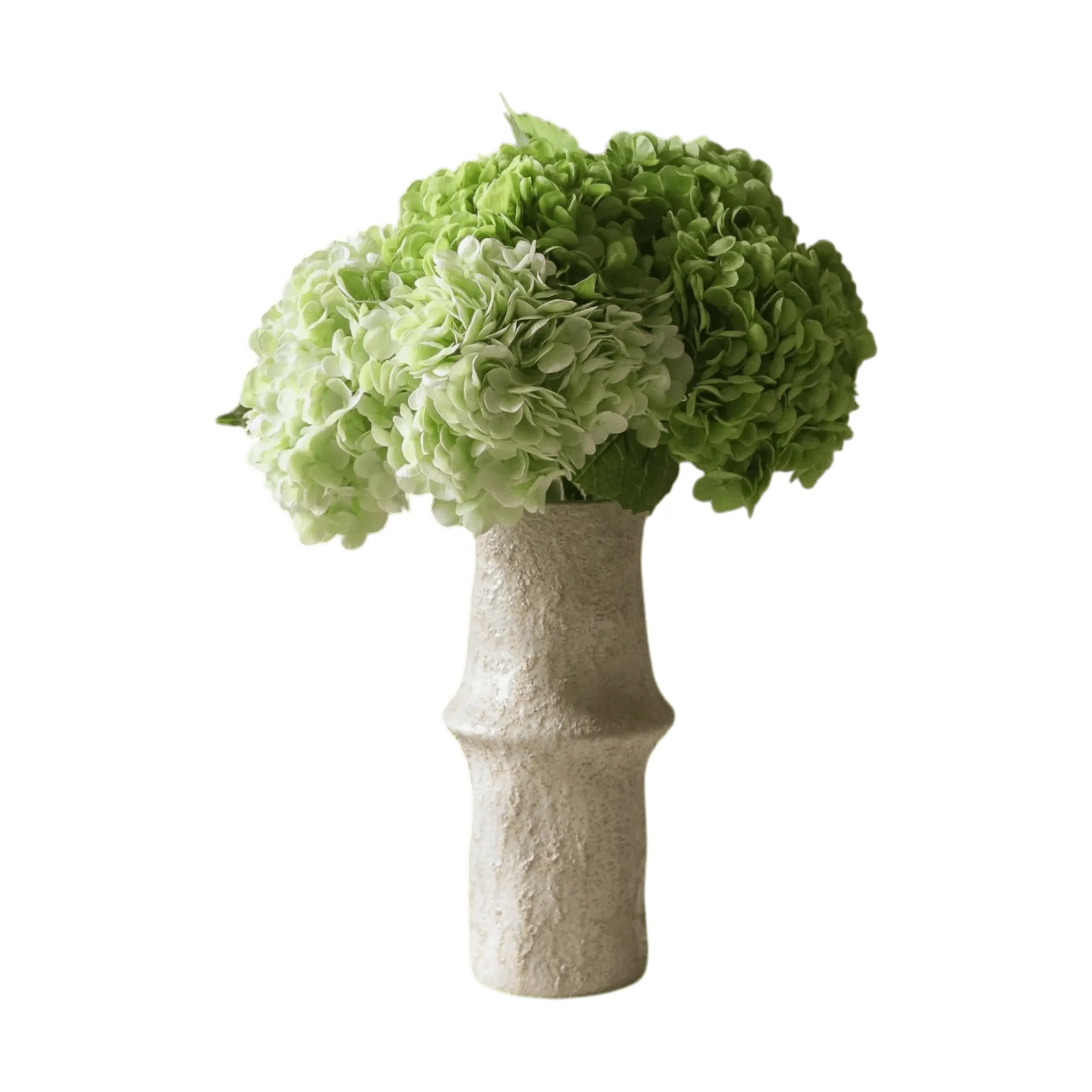 Botané Bouquet artificiel d’hortensias Vert, 7 pcs