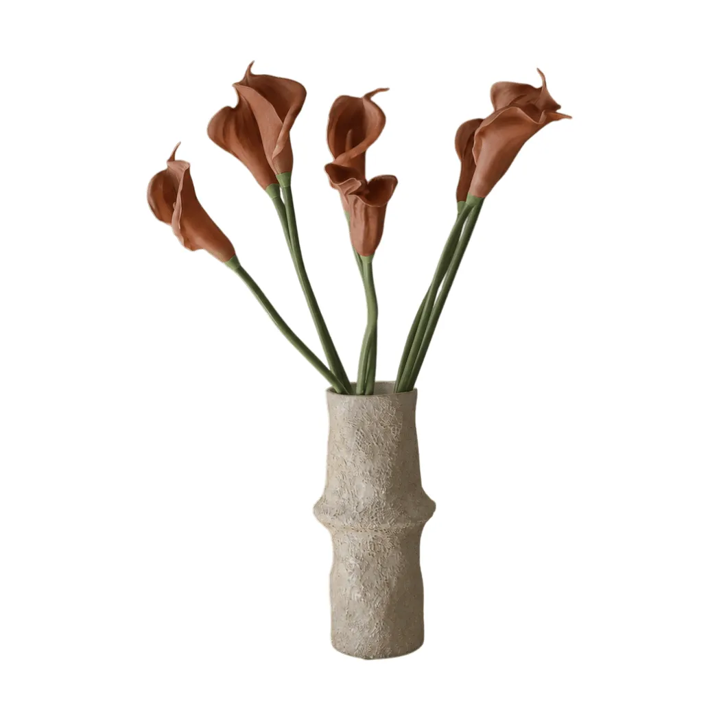 Botané Bouquet artificiel lys calla Marron, , 8 pièces