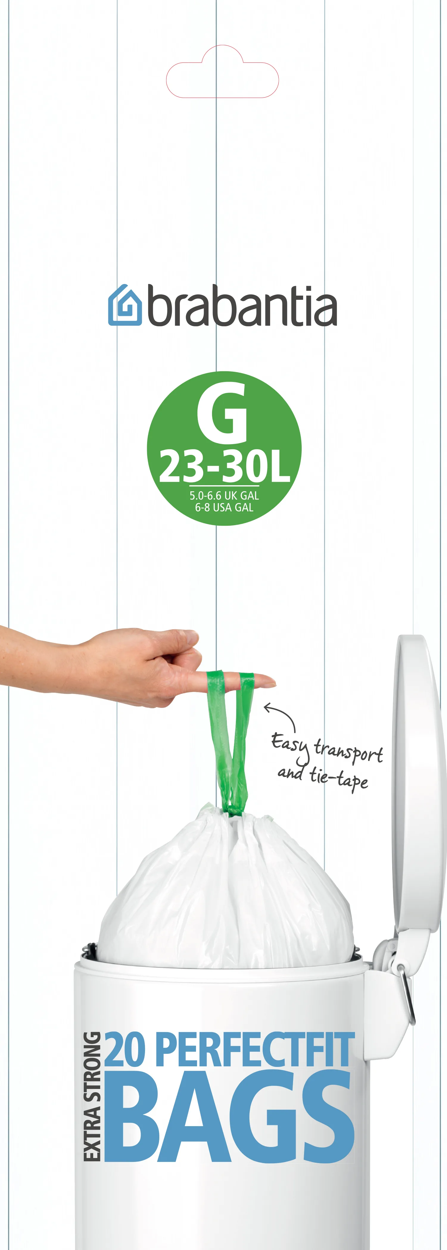 Brabantia Affaldsposer G til spande på 23-30 liter 20 poser/rulle 23-30 L