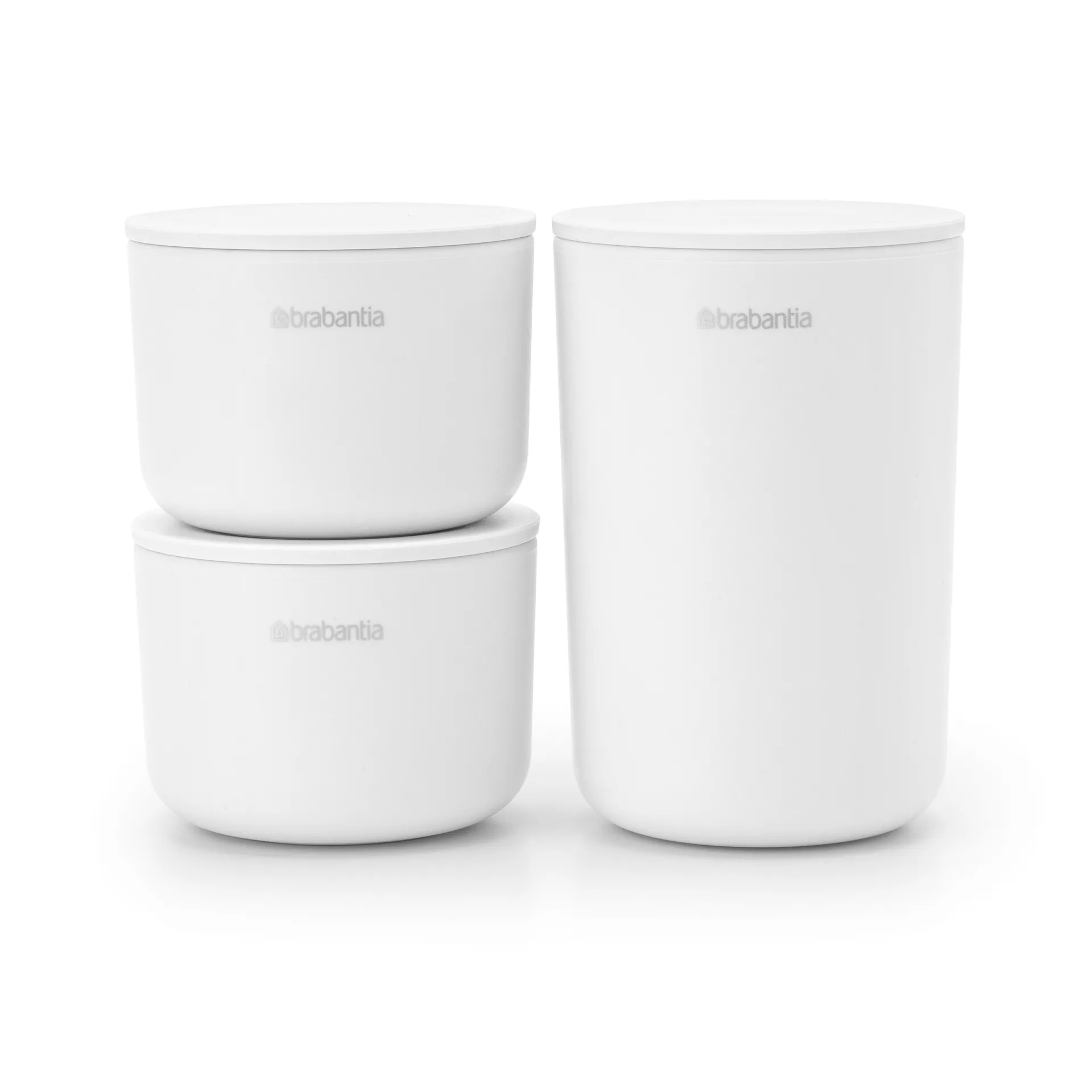 Brabantia Boîtes de rangement ReNew Lot de 3 Blanc