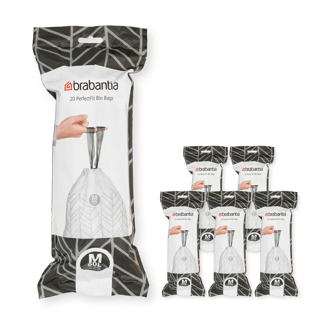 Brabantia Brabantia PerfectFit avfallspåse 120 påsar Modell M, 60 L