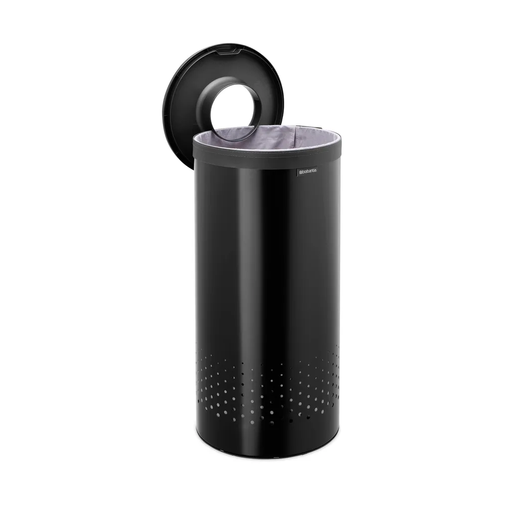 Brabantia Panier à linge Brabantia avec couvercle en plastique 35 L Noir mat