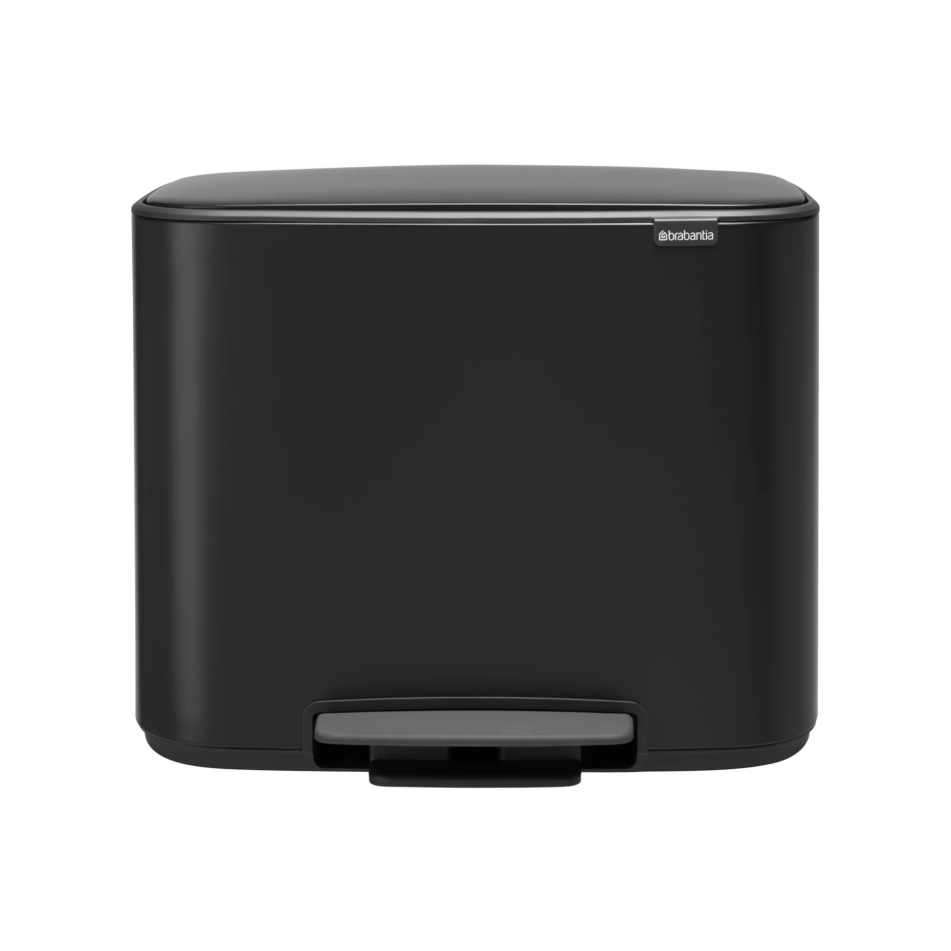 Brabantia Poubelle à pédale Bo 11+23 l Noir mat