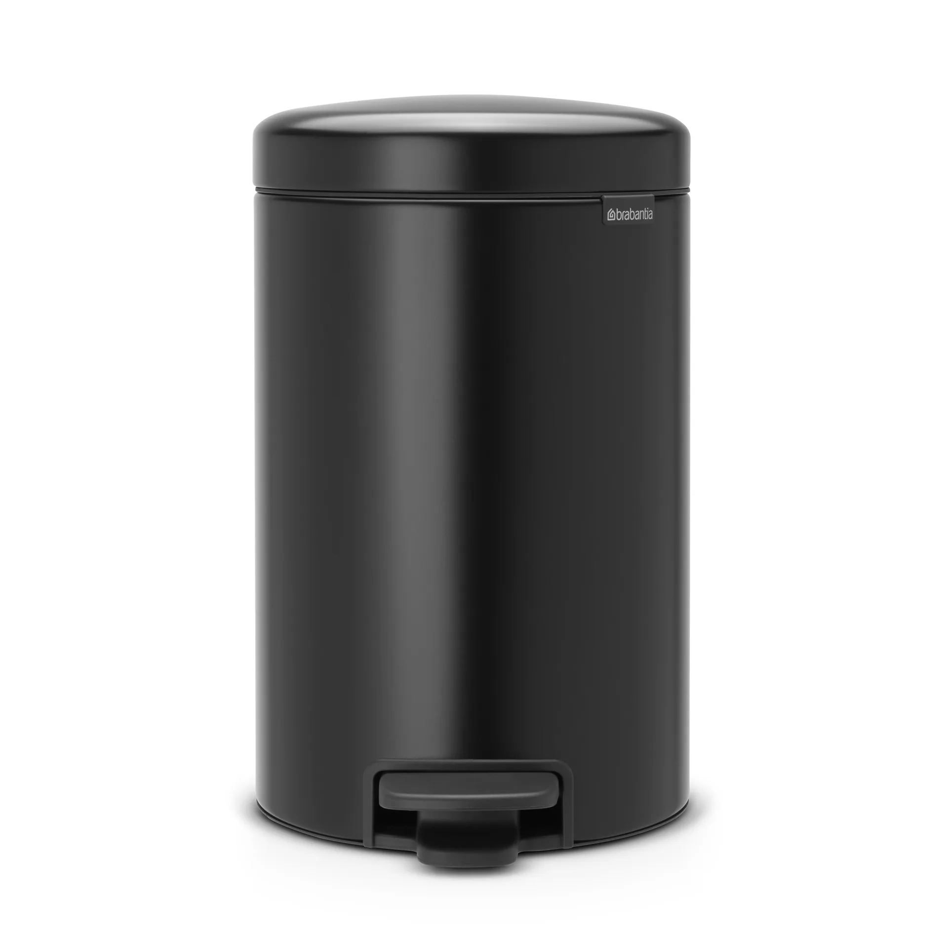 Brabantia Poubelle à pédale New Icon 12 litres noir mate
