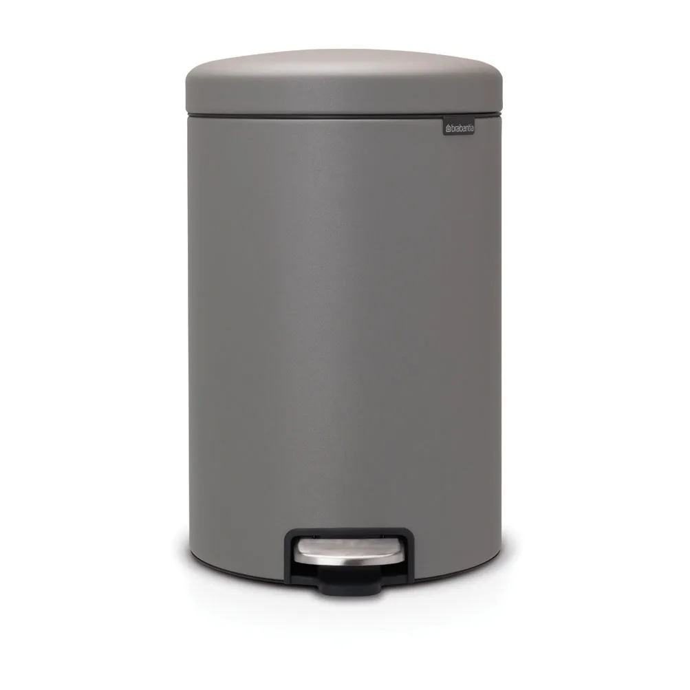Brabantia Poubelle à pédale New Icon 20 litres Mineral concrete grey