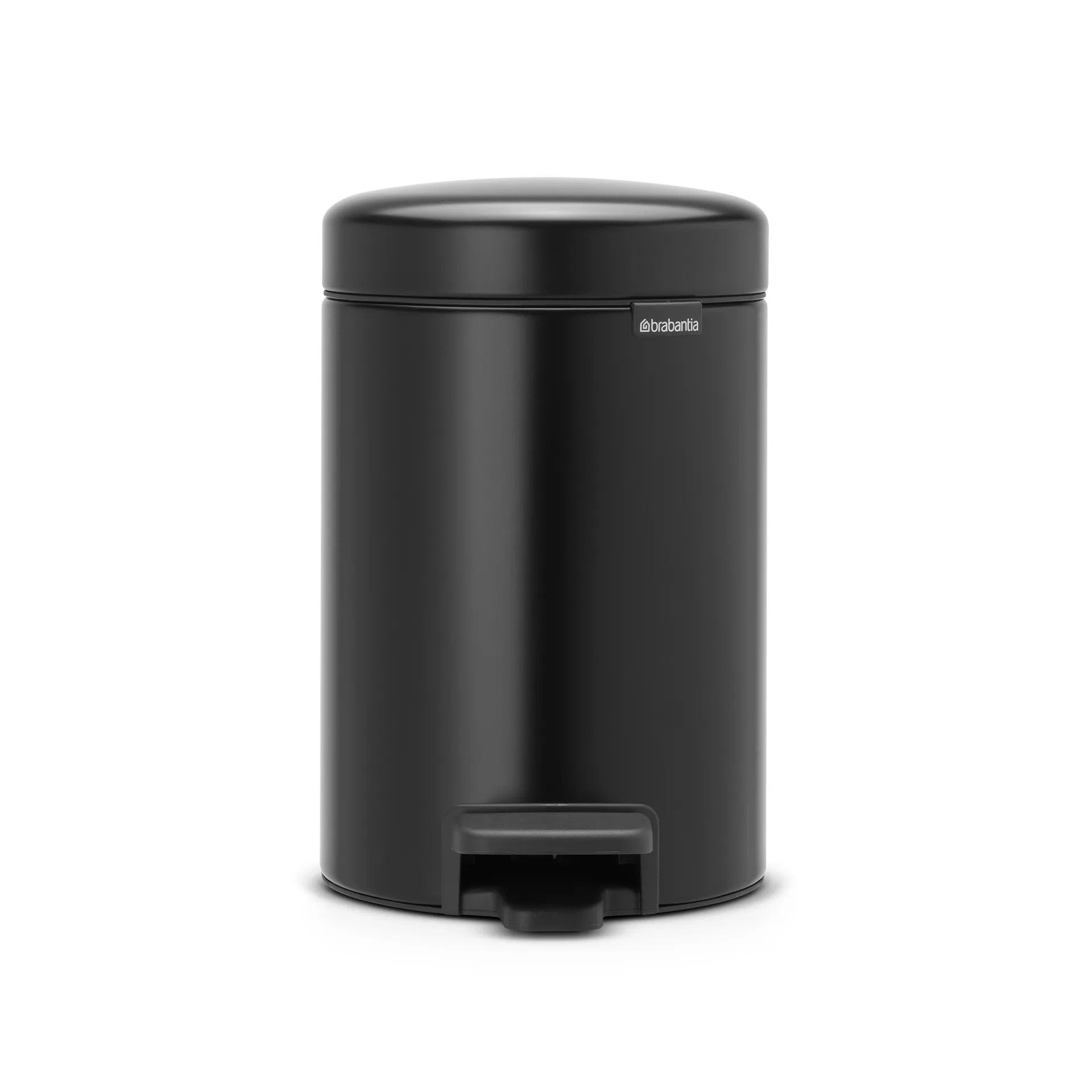 Brabantia Poubelle à pédale New Icon 3 litres noir mate