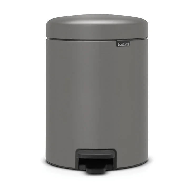 Brabantia Poubelle à pédale New Icon 5 litres Mineral concrete grey