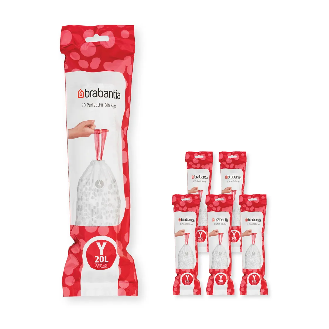 Brabantia Sac poubelle Brabantia PerfectFit 120 sacs Modèle Y, 20 L