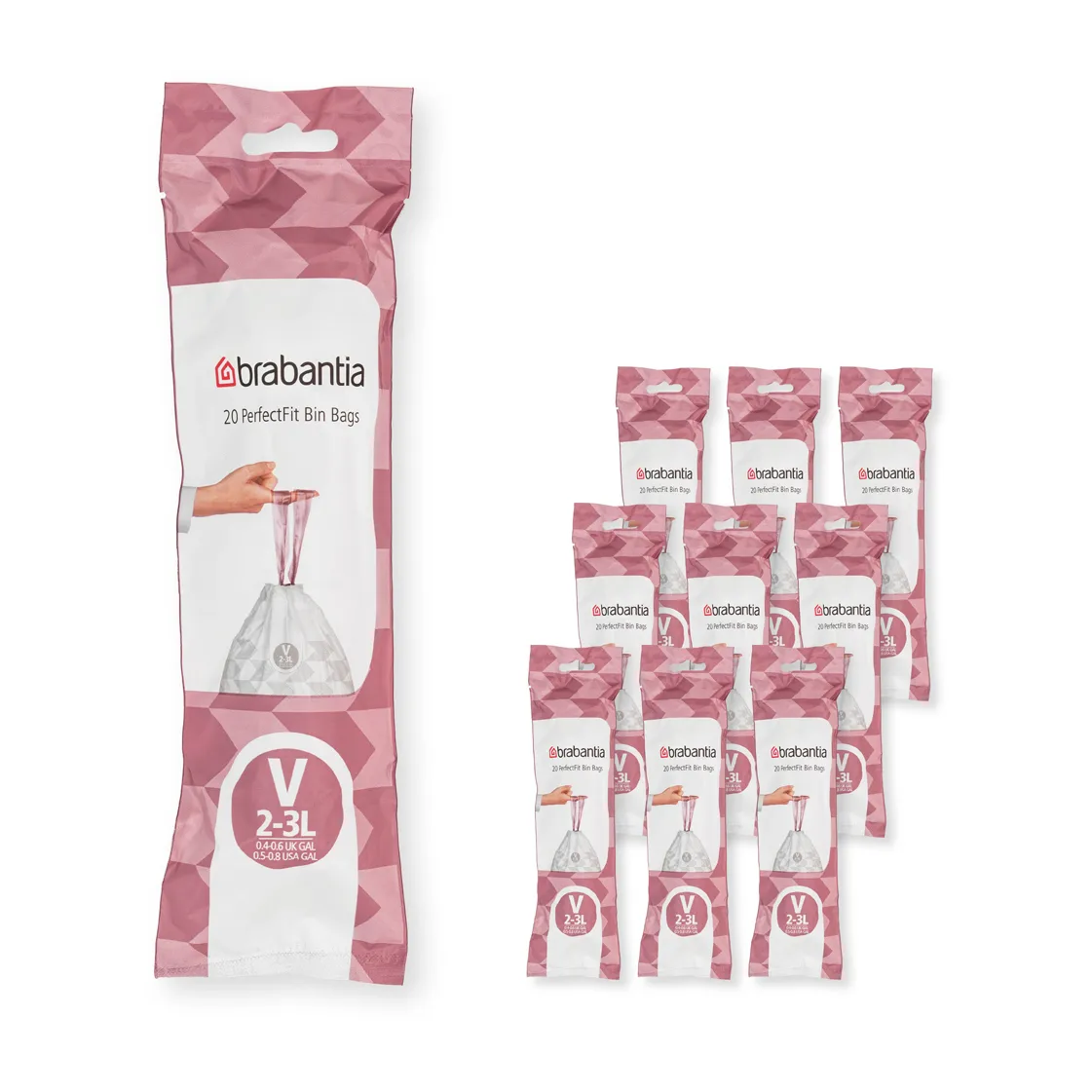 Brabantia Sac poubelle Brabantia PerfectFit 200 sacs Modèle V, 2-3 L